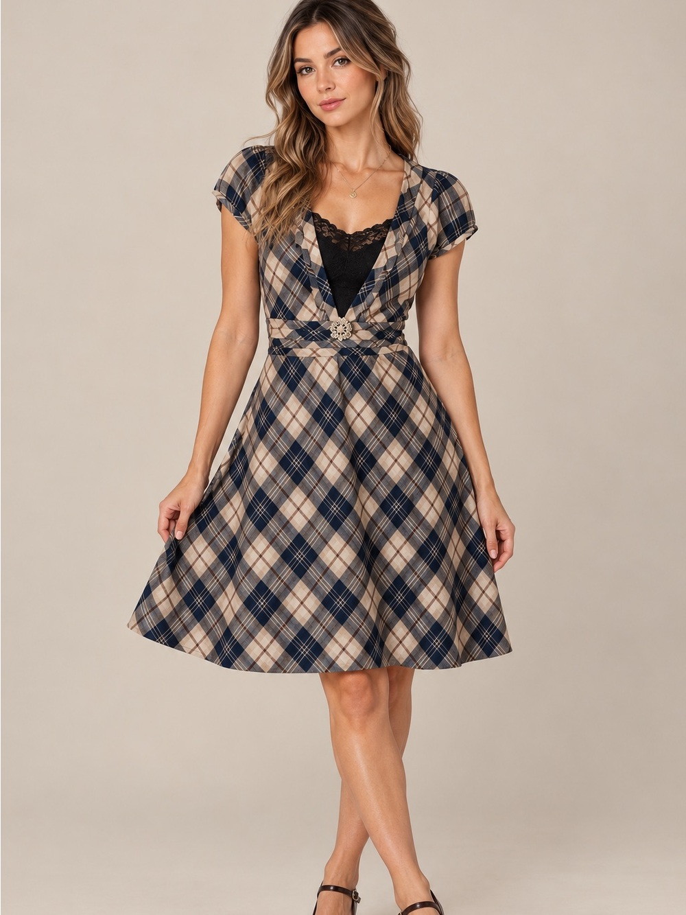 Vintage Preppy Kinloch Anderson Scotland Plaid Dark Academia Dress